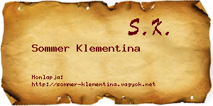 Sommer Klementina névjegykártya